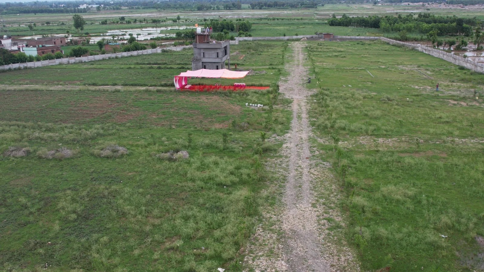 Aerial view of residential plots